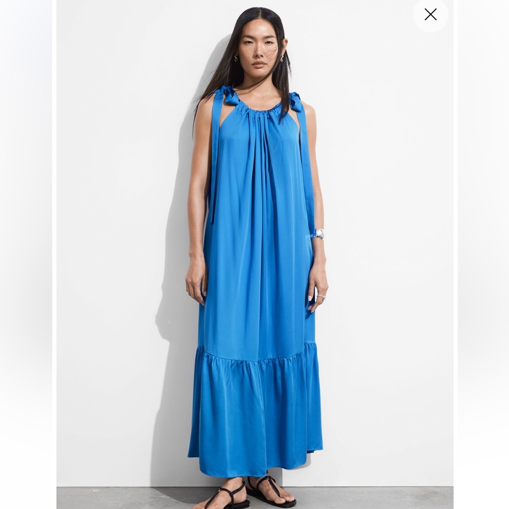 & Other Stories Tiered Hem Midi Dress